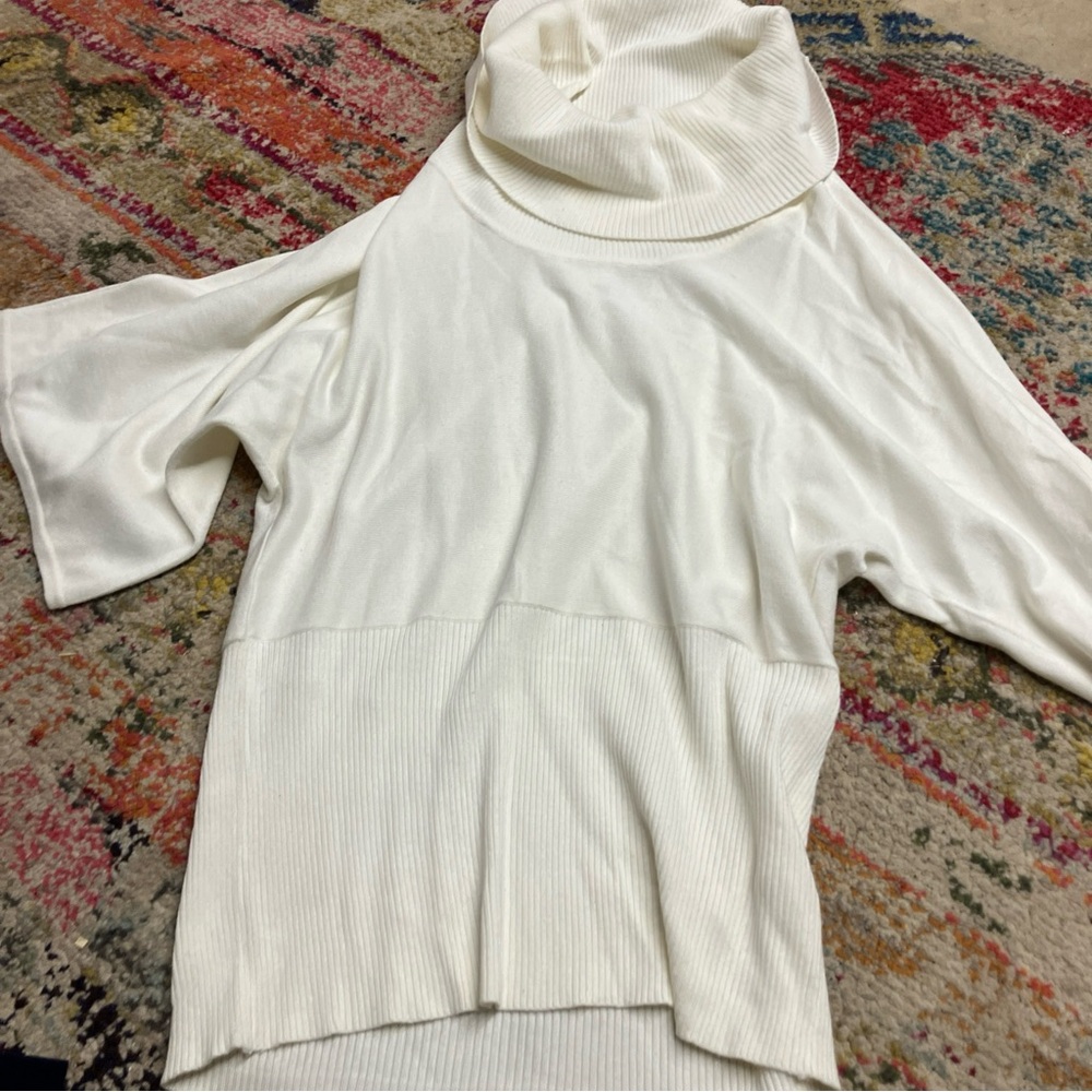 Spense Knits white Turtleneck Sweater Women's Size xl  Pullover Stretch Soft